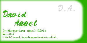 david appel business card
